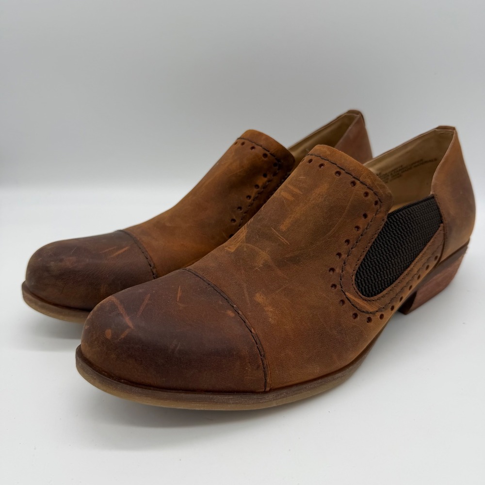 Korks Women Brown Leather Chelsea Ankle Shoe Bootie Q40506 Size 9M